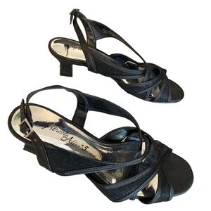 Black sparkly evening heels
